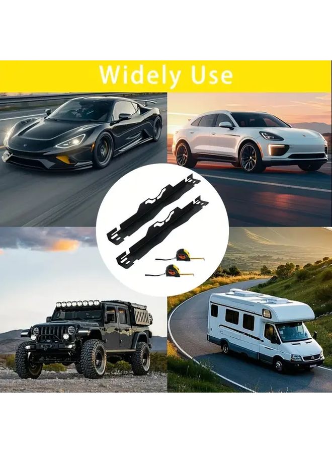قطعتان من أداة محاذاة العجلات الفضية مع شريط قياس لتعديلات مقدمة السيارة DIY - Image 5